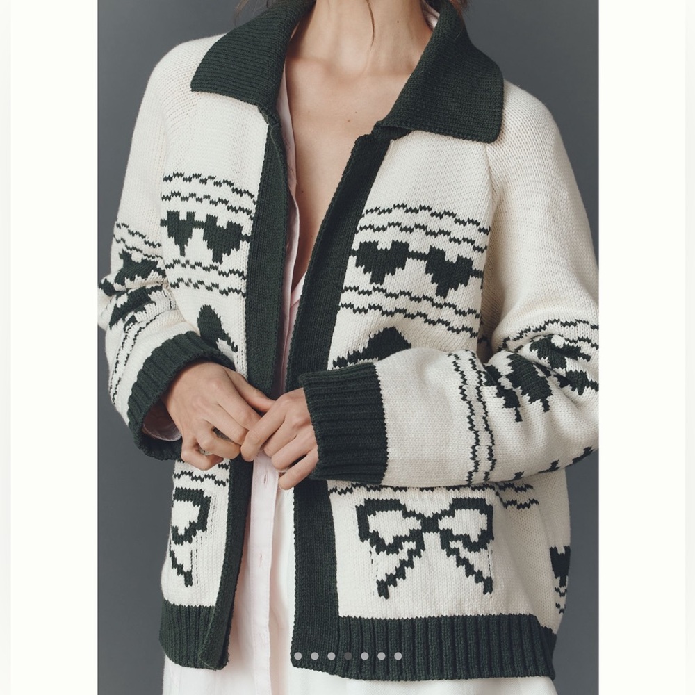 NWT Anthropologie Bel Kazan Knitted Duck Icon Cardigan Sweater One Size - Picture 2 of 16